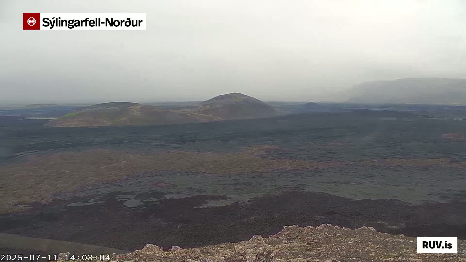 Sýlingarfell Tuya Volcano towards North PTZ Live Cam - Grindavik, Grindavikurbaer (Grindavíkurbær), Southern Peninsula (Suðurnes), Iceland