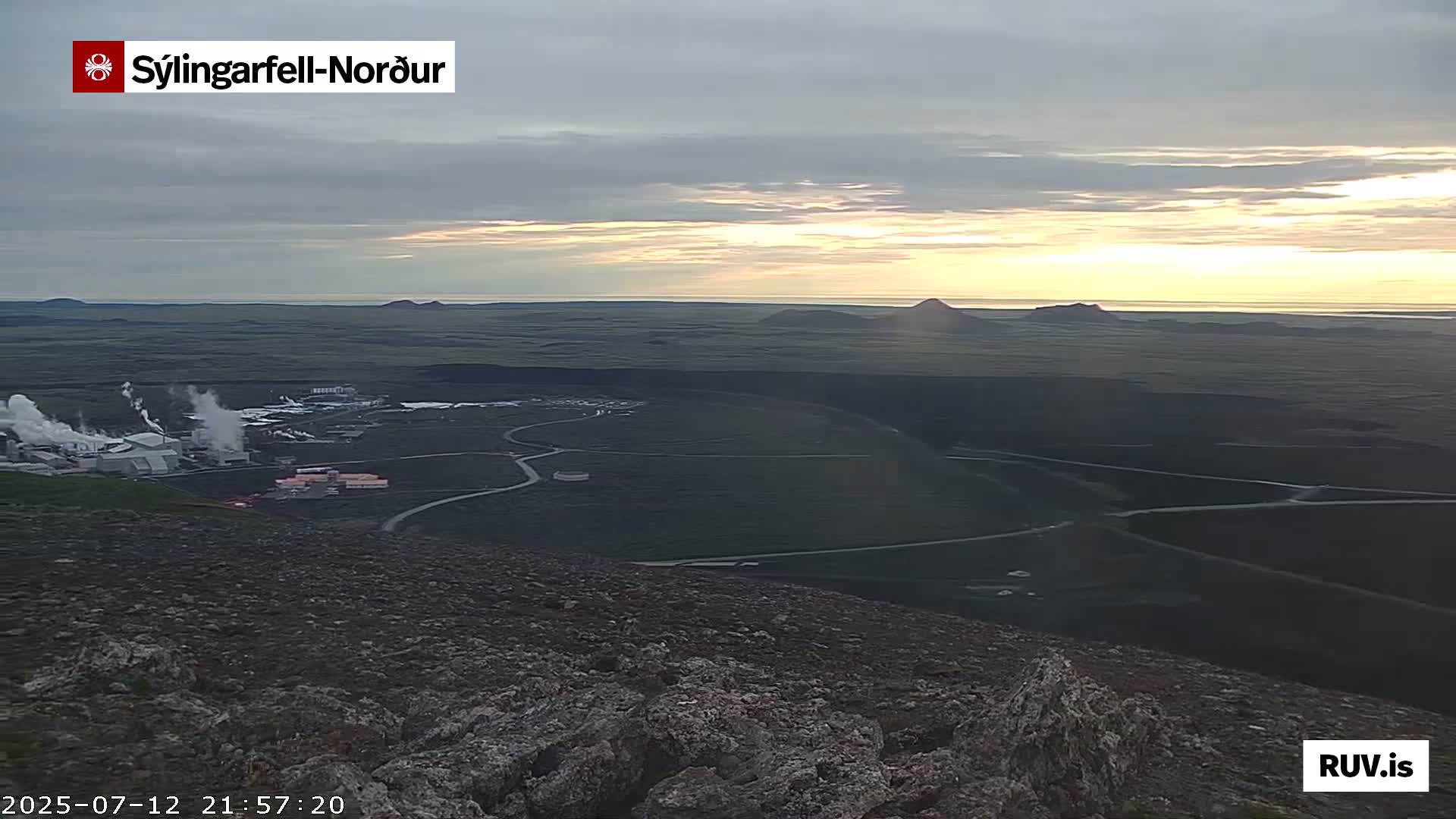 Sýlingarfell Tuya Volcano towards North PTZ Live Cam - Grindavik, Grindavikurbaer (Grindavíkurbær), Southern Peninsula (Suðurnes), Iceland