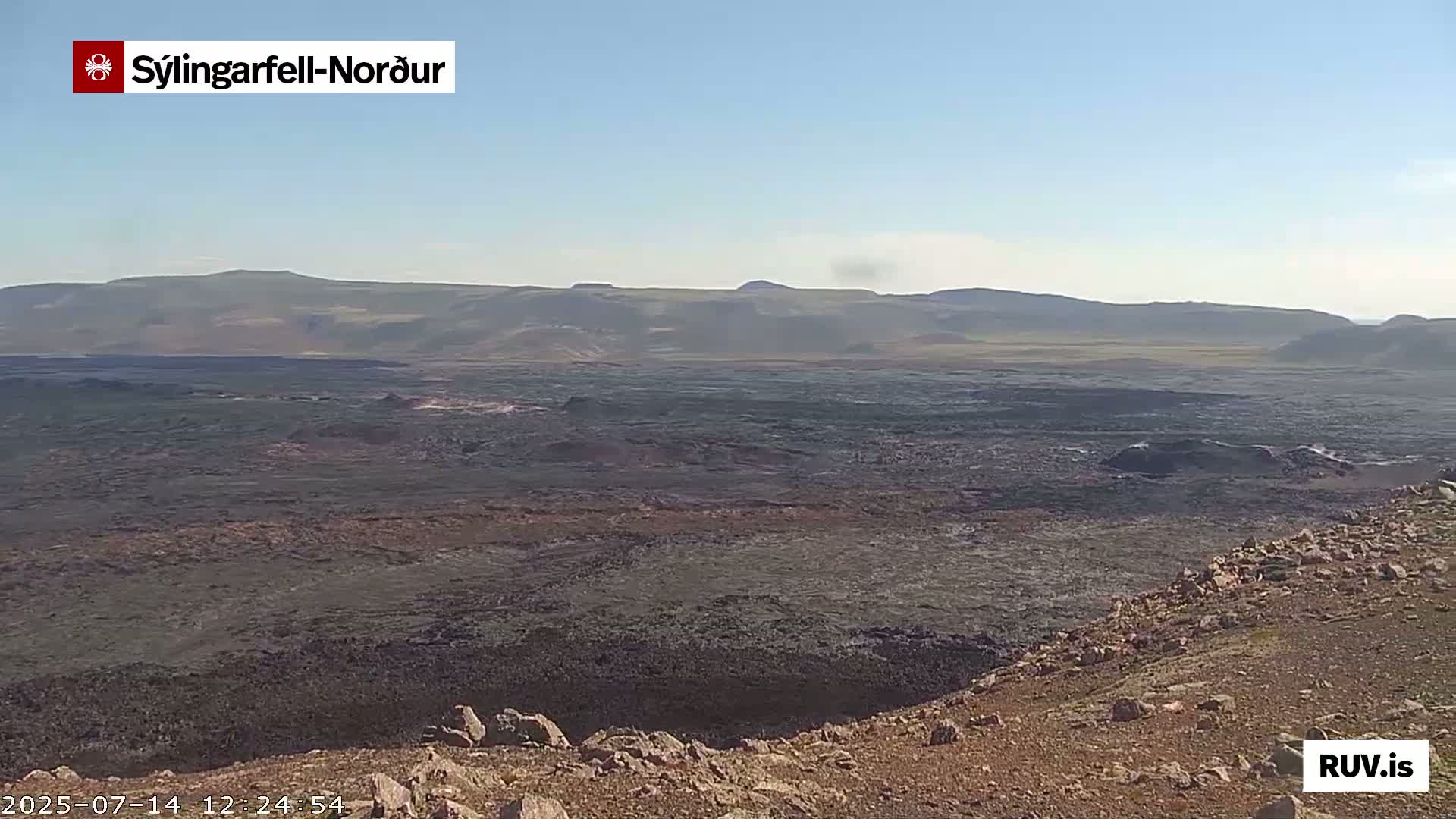 Sýlingarfell Tuya Volcano towards North PTZ Live Cam - Grindavik, Grindavikurbaer (Grindavíkurbær), Southern Peninsula (Suðurnes), Iceland