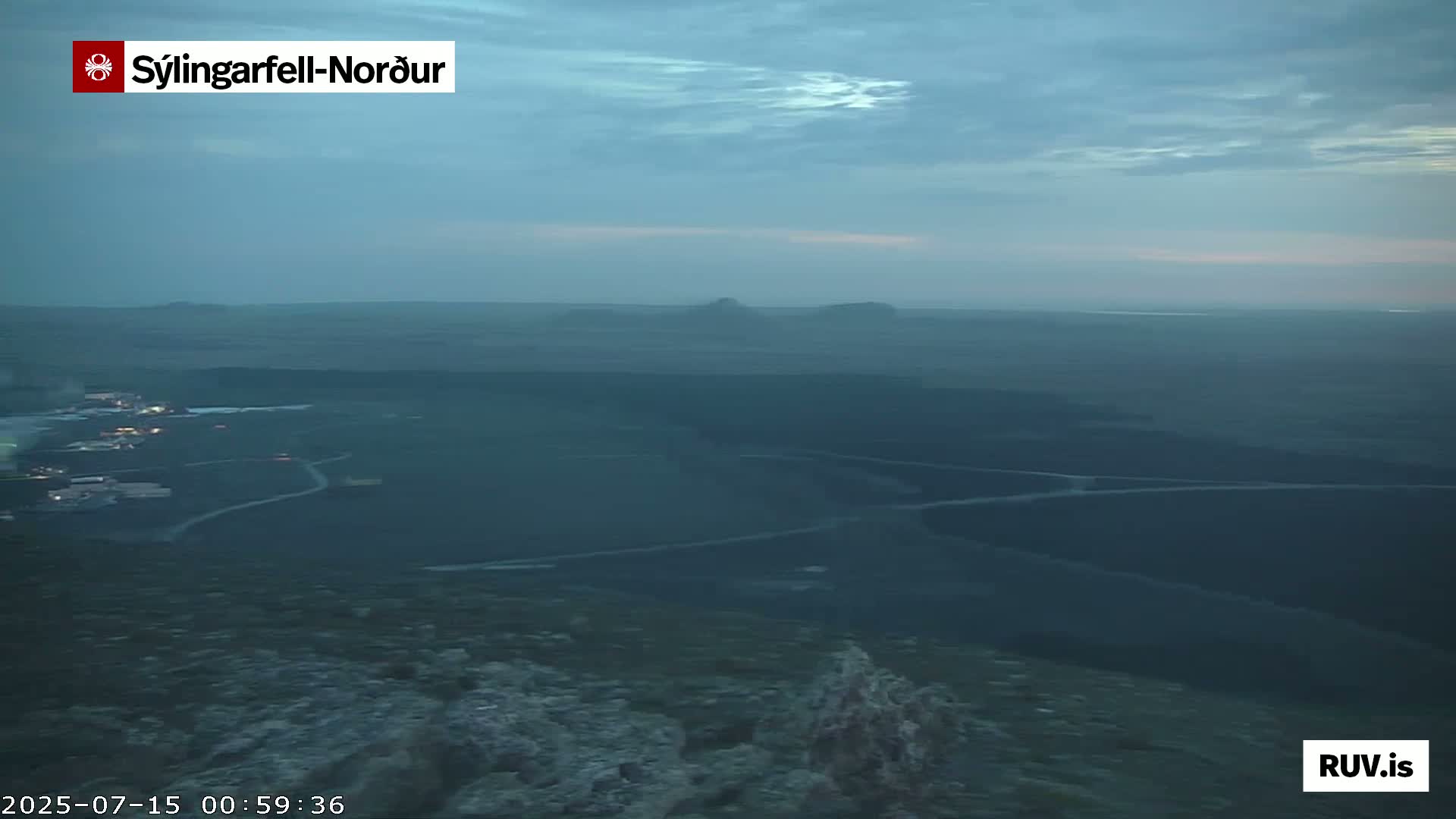 Sýlingarfell Tuya Volcano towards North PTZ Live Cam - Grindavik, Grindavikurbaer (Grindavíkurbær), Southern Peninsula (Suðurnes), Iceland