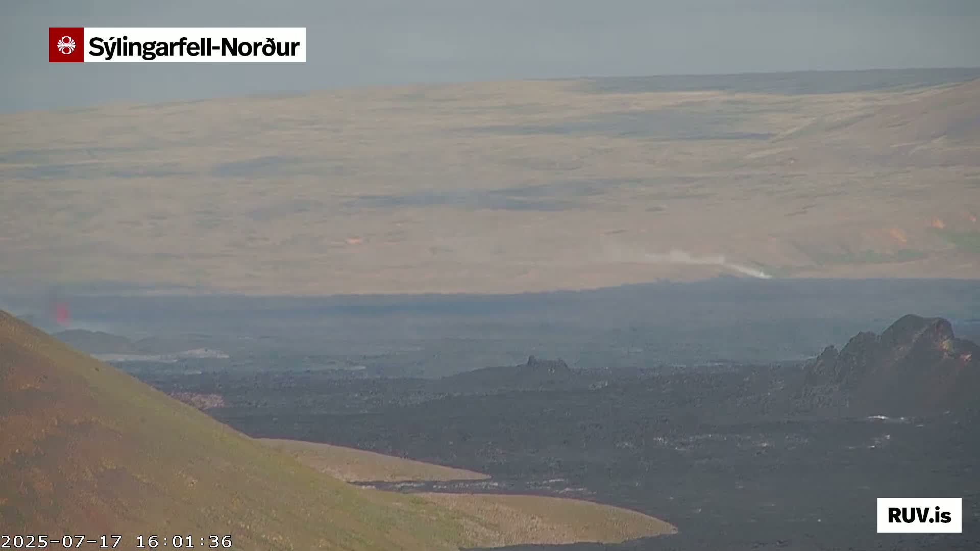 Sýlingarfell Tuya Volcano towards North PTZ Live Cam - Grindavik, Grindavikurbaer (Grindavíkurbær), Southern Peninsula (Suðurnes), Iceland
