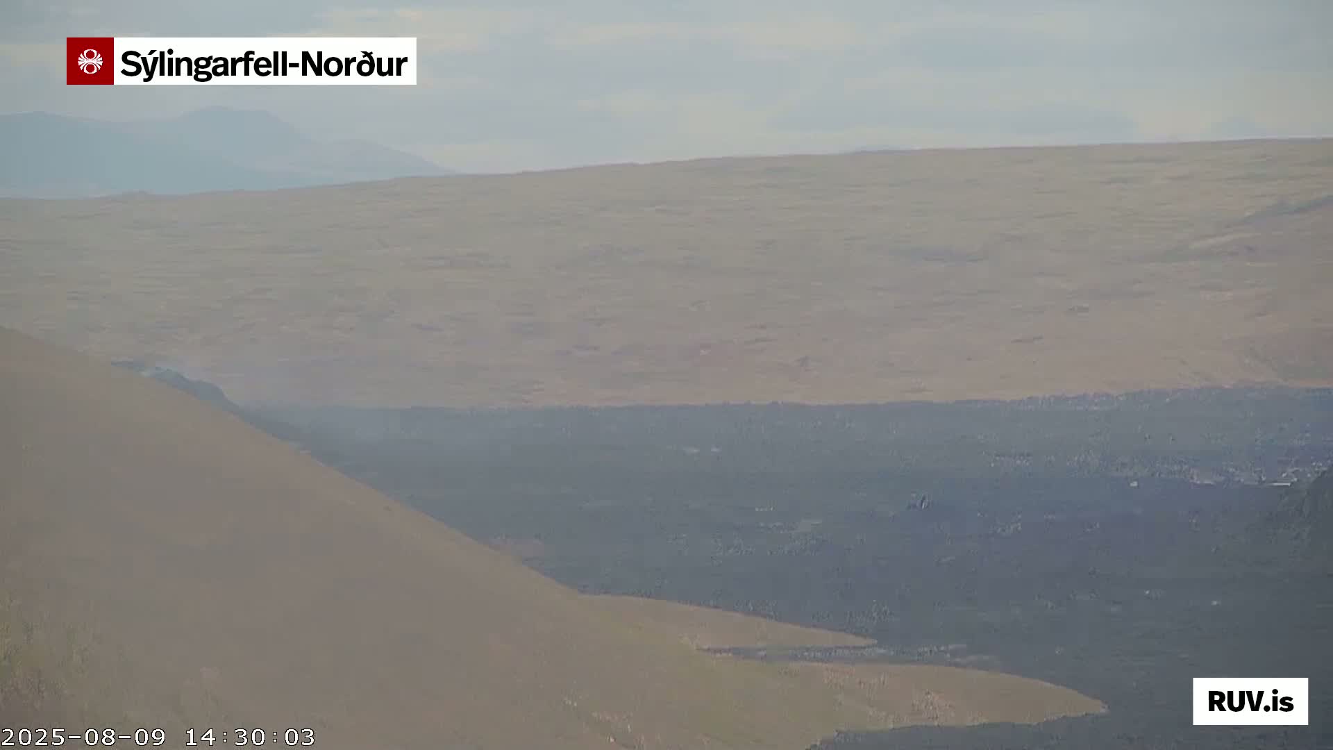 Sýlingarfell Tuya Volcano towards North PTZ Live Cam - Grindavik, Grindavikurbaer (Grindavíkurbær), Southern Peninsula (Suðurnes), Iceland