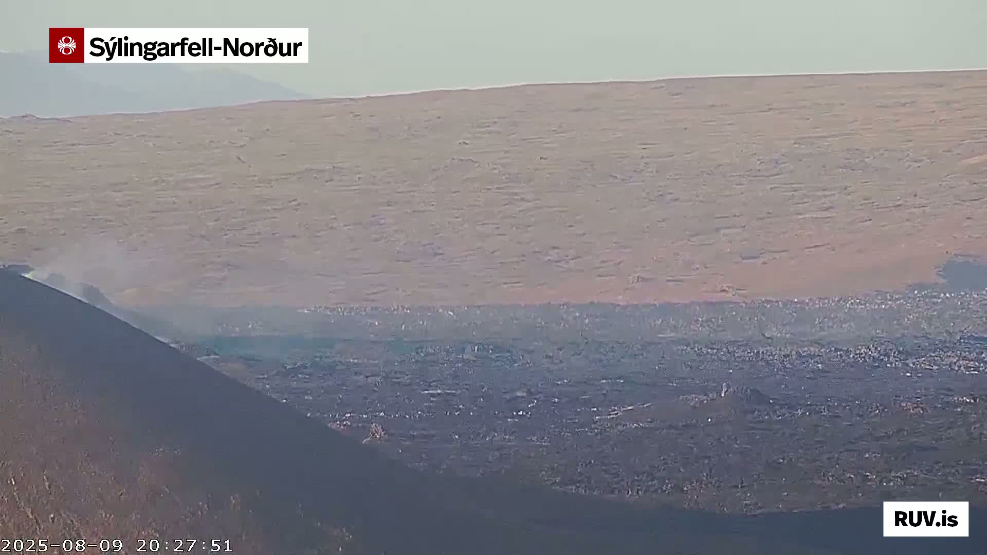 Sýlingarfell Tuya Volcano towards North PTZ Live Cam - Grindavik, Grindavikurbaer (Grindavíkurbær), Southern Peninsula (Suðurnes), Iceland