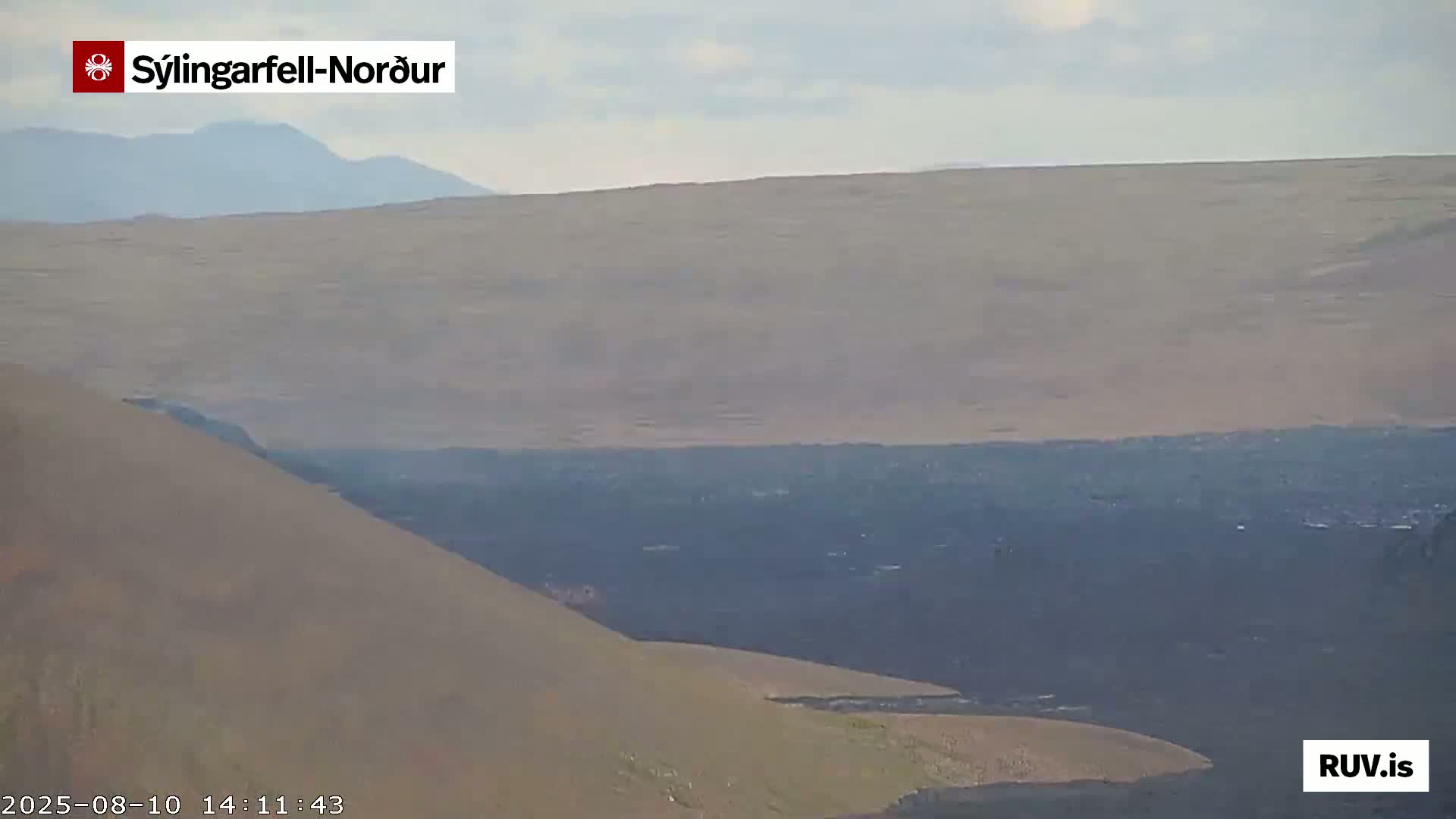 Sýlingarfell Tuya Volcano towards North PTZ Live Cam - Grindavik, Grindavikurbaer (Grindavíkurbær), Southern Peninsula (Suðurnes), Iceland