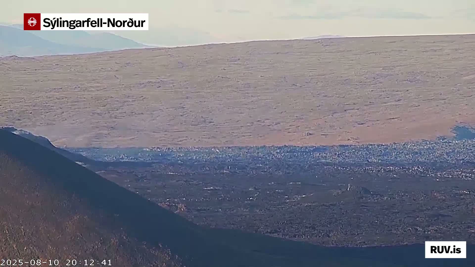 Sýlingarfell Tuya Volcano towards North PTZ Live Cam - Grindavik, Grindavikurbaer (Grindavíkurbær), Southern Peninsula (Suðurnes), Iceland