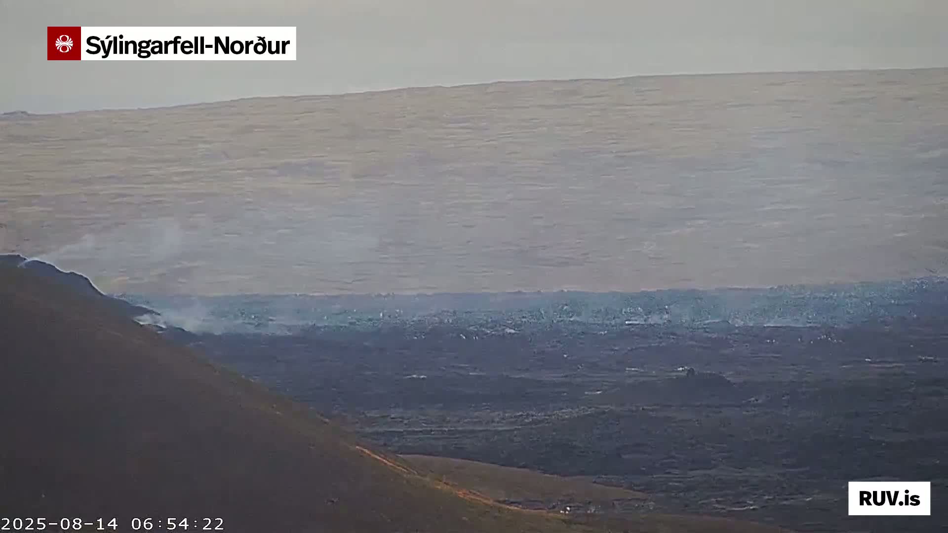 Sýlingarfell Tuya Volcano towards North PTZ Live Cam - Grindavik, Grindavikurbaer (Grindavíkurbær), Southern Peninsula (Suðurnes), Iceland