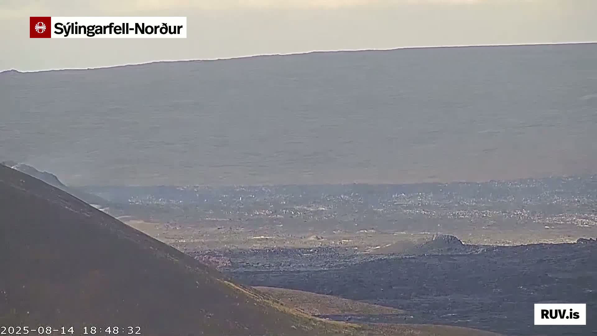 Sýlingarfell Tuya Volcano towards North PTZ Live Cam - Grindavik, Grindavikurbaer (Grindavíkurbær), Southern Peninsula (Suðurnes), Iceland