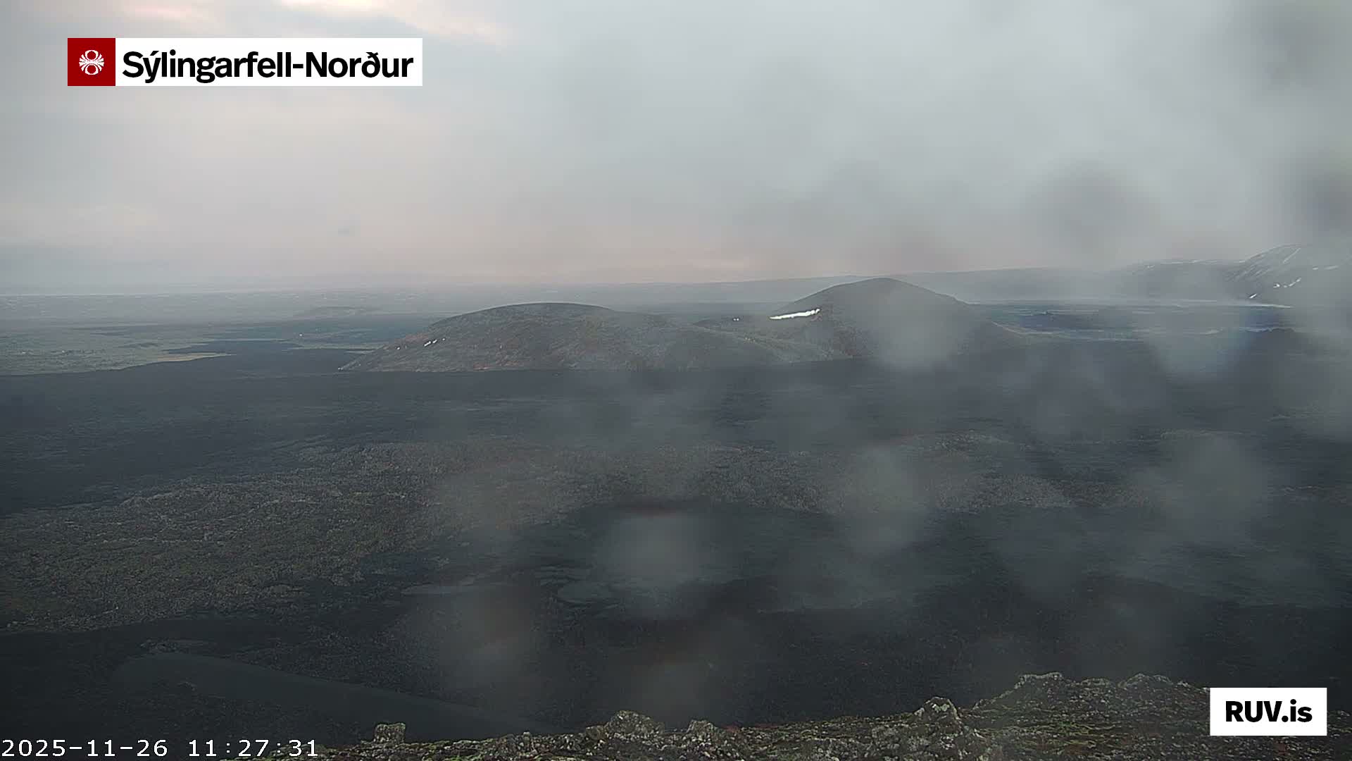 Sýlingarfell Tuya Volcano towards North PTZ Live Cam - Grindavik, Grindavikurbaer (Grindavíkurbær), Southern Peninsula (Suðurnes), Iceland