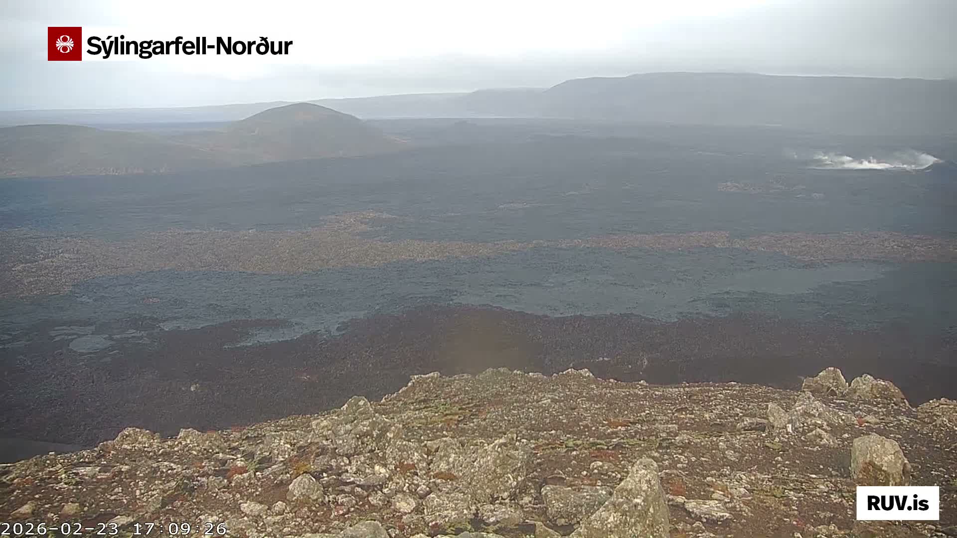 Sýlingarfell Tuya Volcano towards North PTZ Live Cam - Grindavik, Grindavikurbaer (Grindavíkurbær), Southern Peninsula (Suðurnes), Iceland