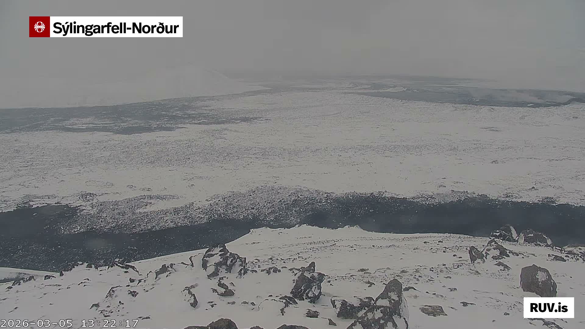 Sýlingarfell Tuya Volcano towards North PTZ Live Cam - Grindavik, Grindavikurbaer (Grindavíkurbær), Southern Peninsula (Suðurnes), Iceland