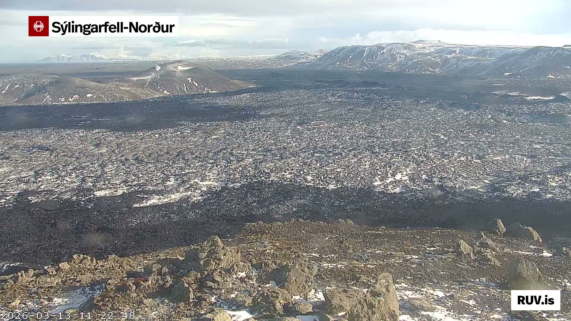 Sýlingarfell Tuya Volcano towards North PTZ Live Cam - Grindavik, Grindavikurbaer (Grindavíkurbær), Southern Peninsula (Suðurnes), Iceland