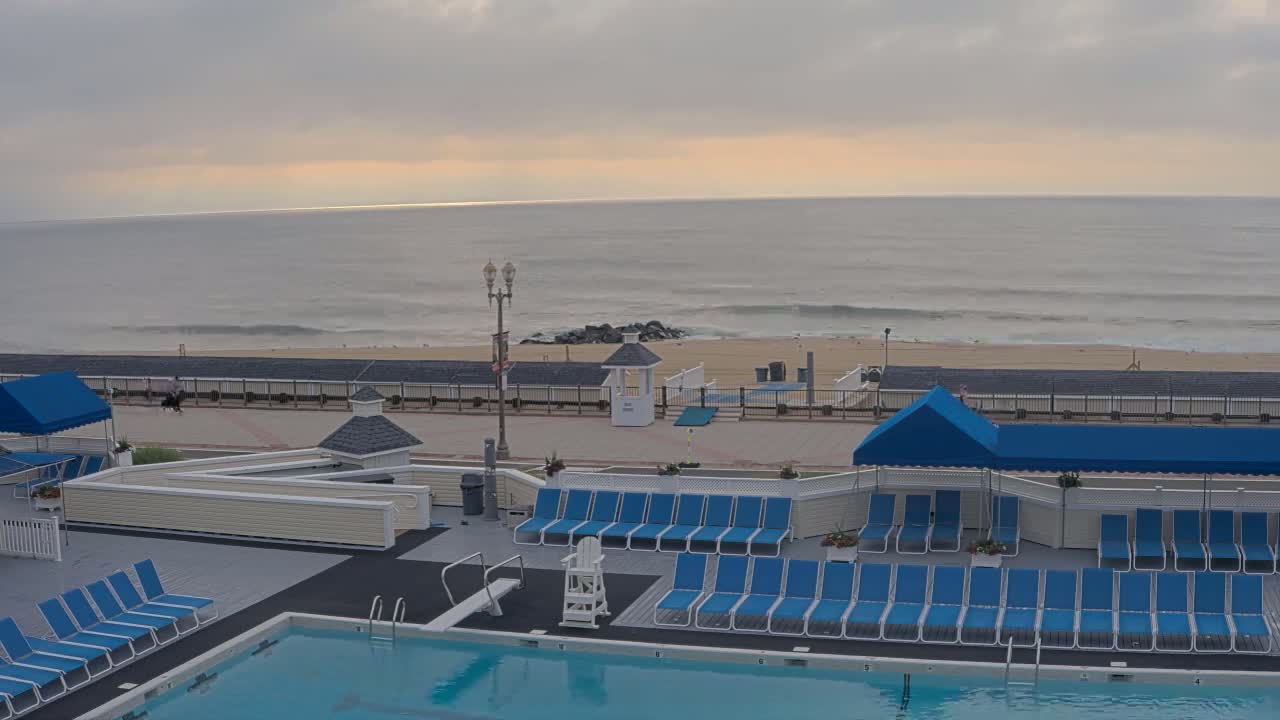 Long Branch Beach towards Northeast from Promenade Beach Club Live Cam - Long Branch, Monmouth, New Jersey, USA