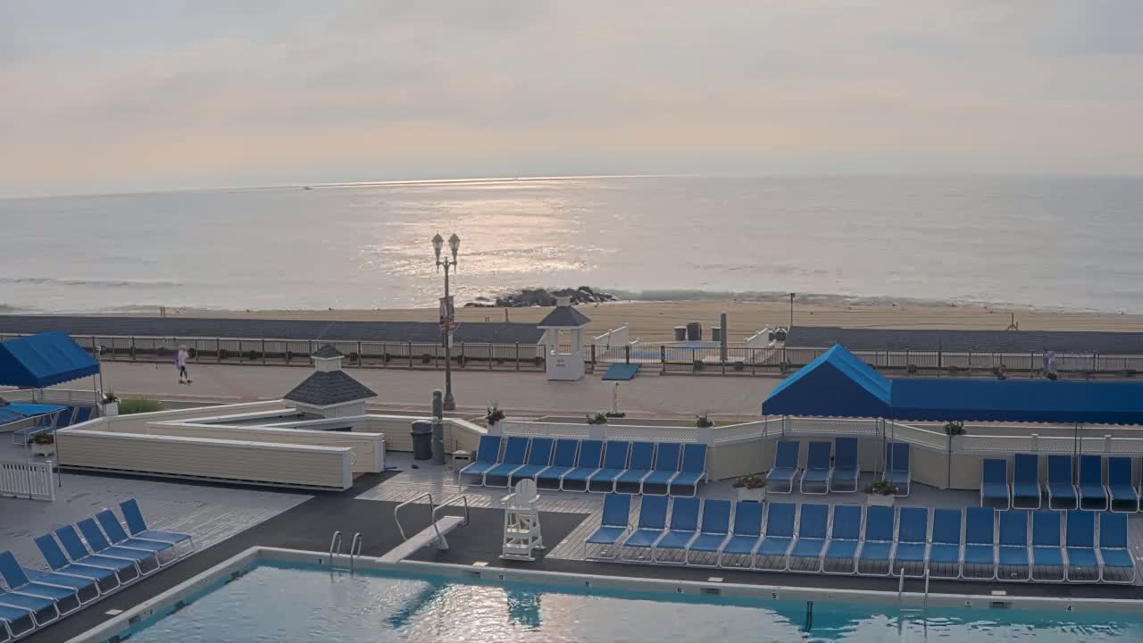 Long Branch Beach towards Northeast from Promenade Beach Club Live Cam - Long Branch, Monmouth, New Jersey, USA