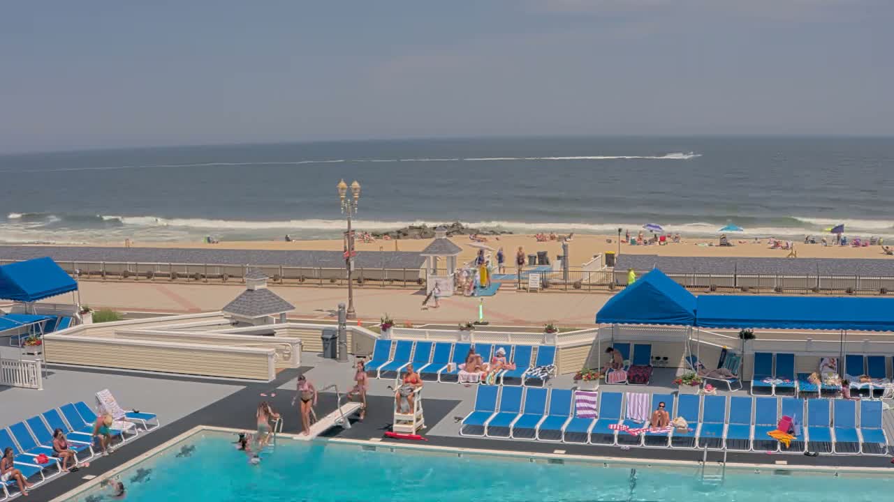 Long Branch Beach towards Northeast from Promenade Beach Club Live Cam - Long Branch, Monmouth, New Jersey, USA