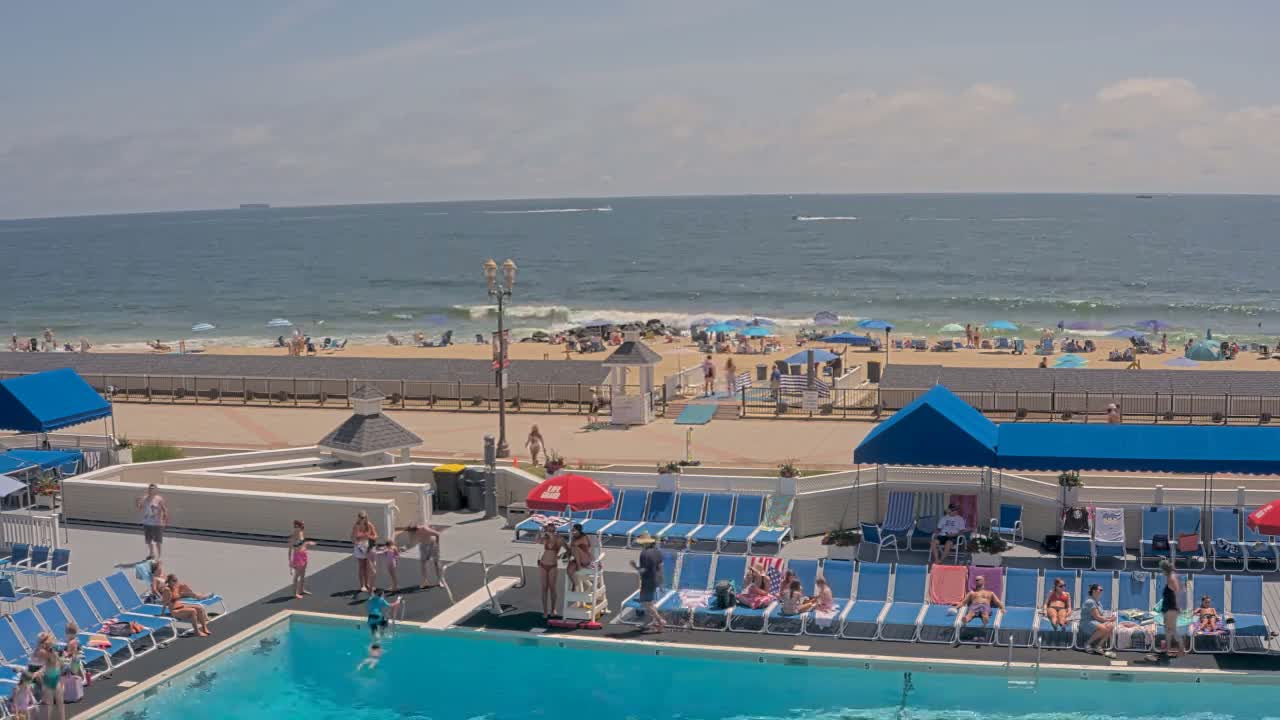 Long Branch Beach towards Northeast from Promenade Beach Club Live Cam - Long Branch, Monmouth, New Jersey, USA
