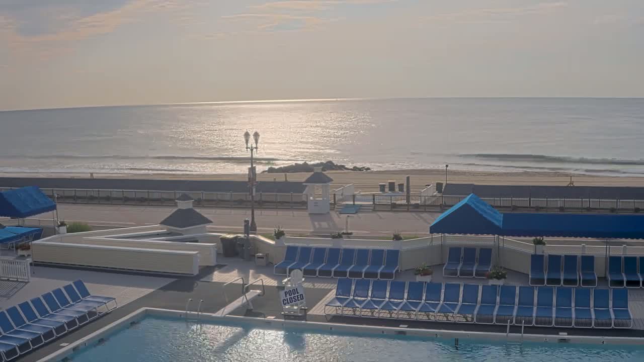 Long Branch Beach towards Northeast from Promenade Beach Club Live Cam - Long Branch, Monmouth, New Jersey, USA
