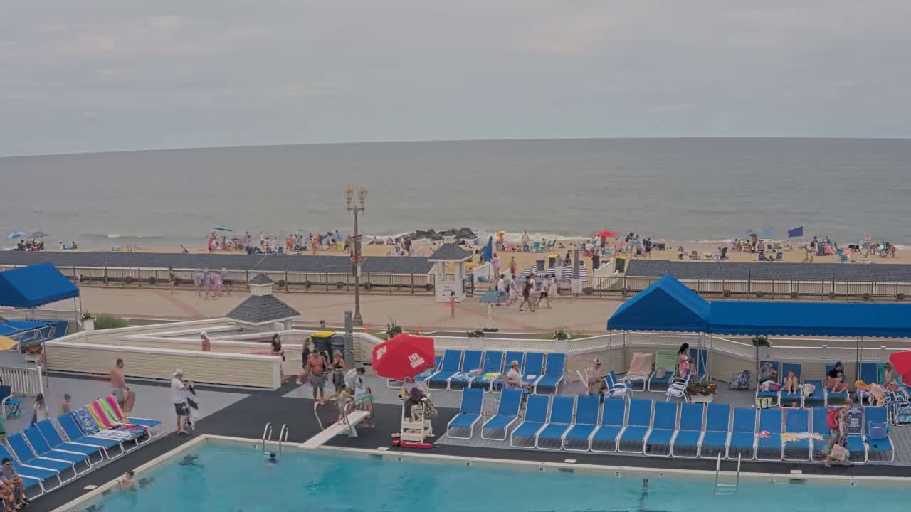 Long Branch Beach towards Northeast from Promenade Beach Club Live Cam - Long Branch, Monmouth, New Jersey, USA