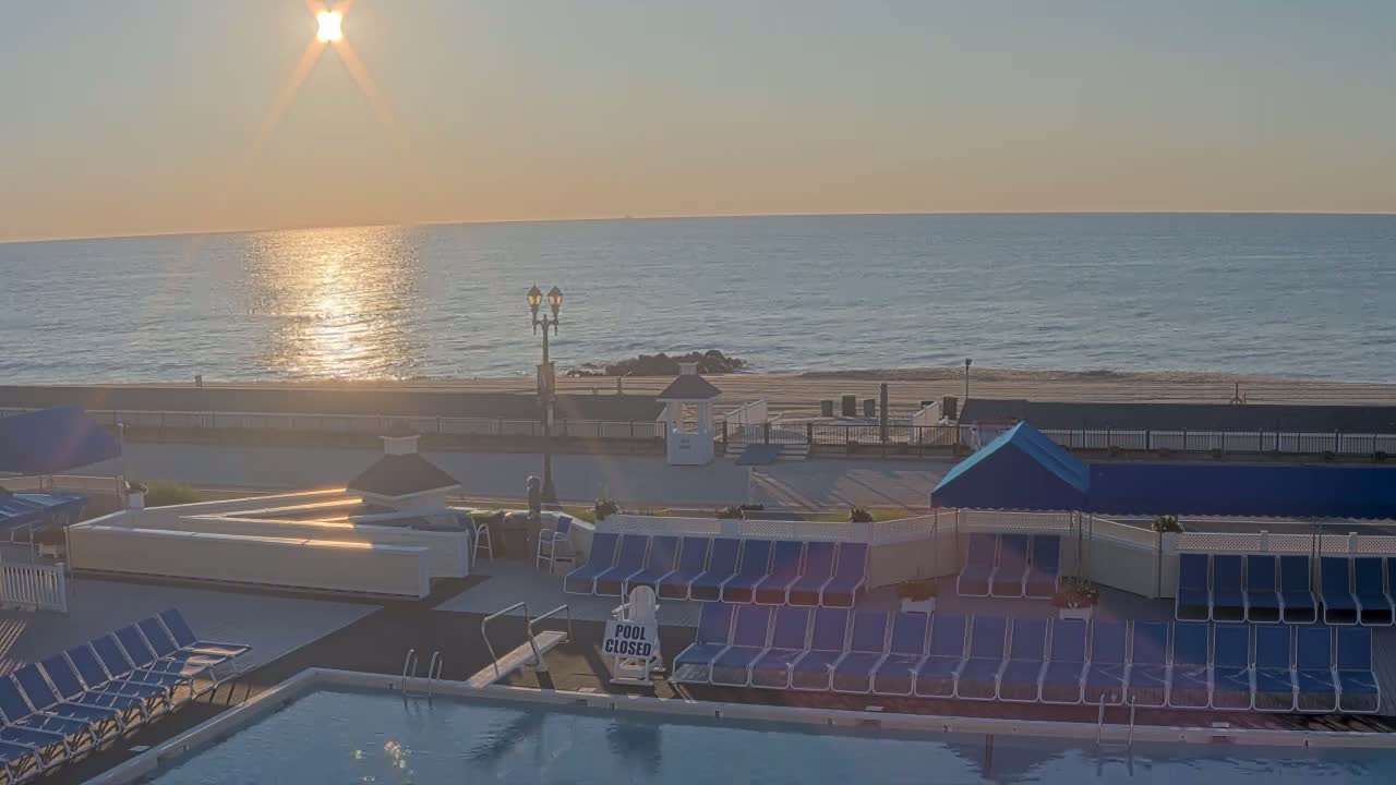 Long Branch Beach towards Northeast from Promenade Beach Club Live Cam - Long Branch, Monmouth, New Jersey, USA