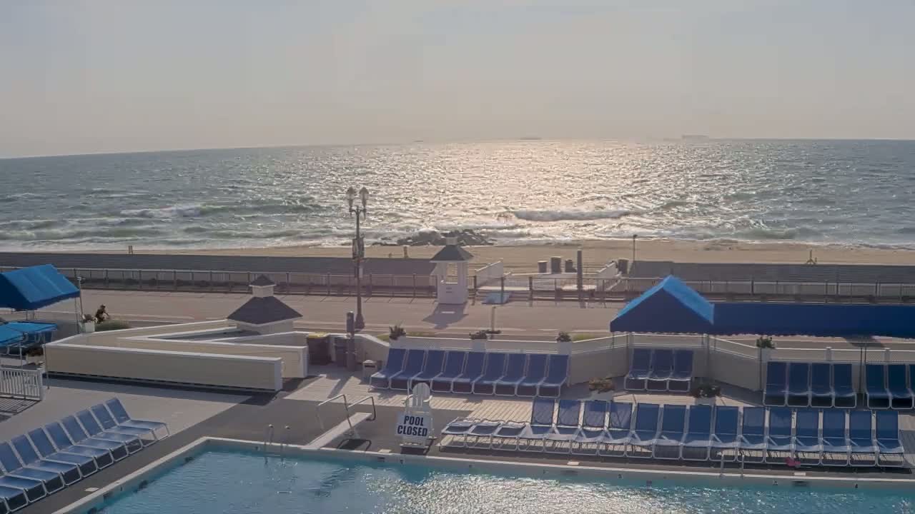 Long Branch Beach towards Northeast from Promenade Beach Club Live Cam - Long Branch, Monmouth, New Jersey, USA