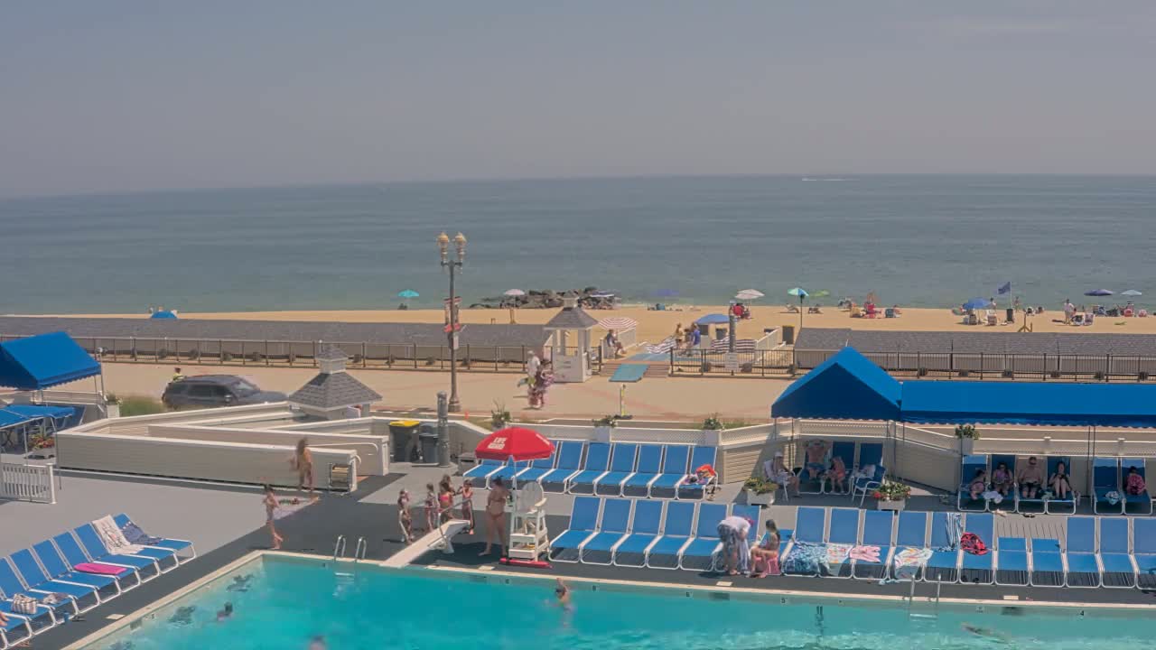 Long Branch Beach towards Northeast from Promenade Beach Club Live Cam - Long Branch, Monmouth, New Jersey, USA