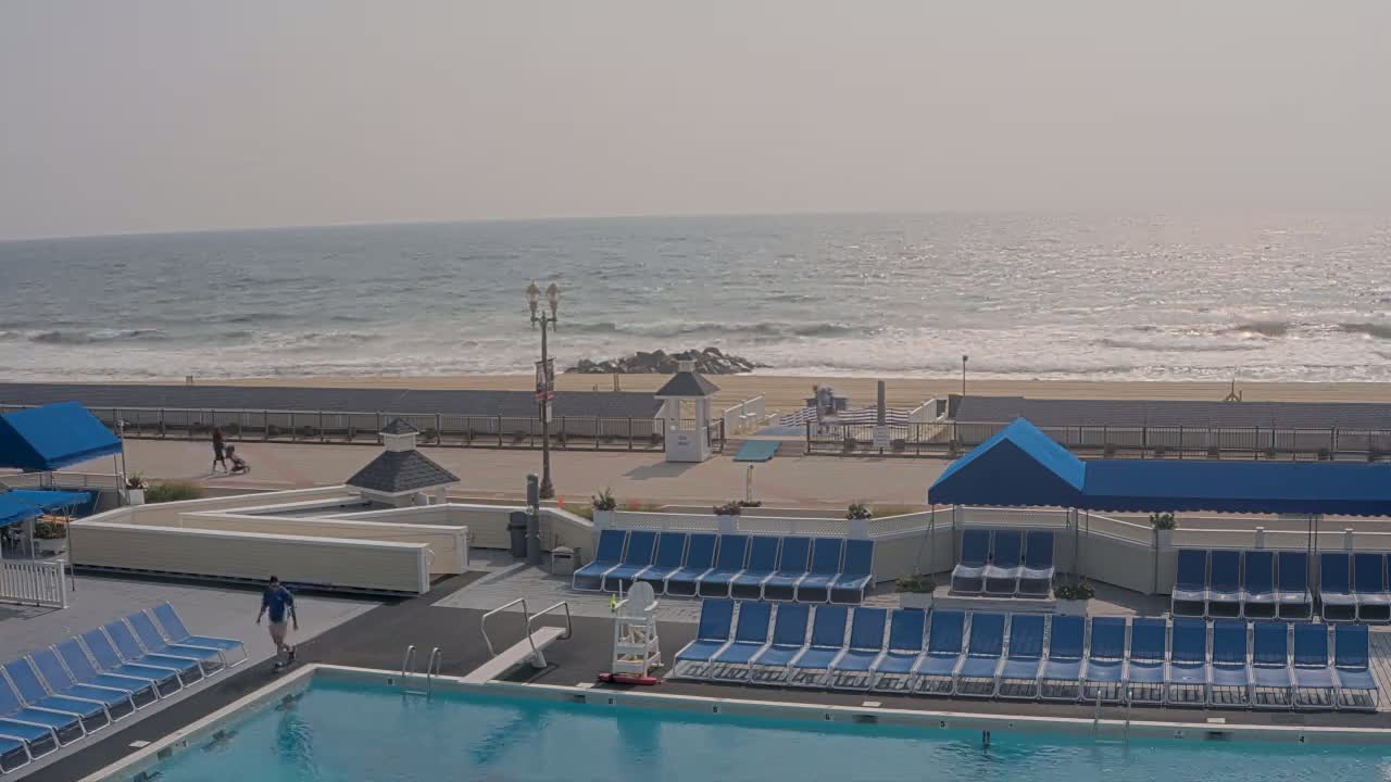 Long Branch Beach towards Northeast from Promenade Beach Club Live Cam - Long Branch, Monmouth, New Jersey, USA