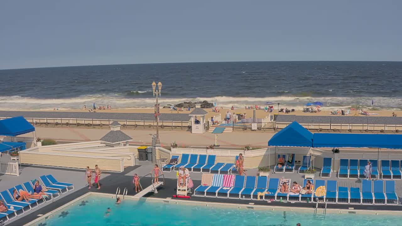 Long Branch Beach towards Northeast from Promenade Beach Club Live Cam - Long Branch, Monmouth, New Jersey, USA