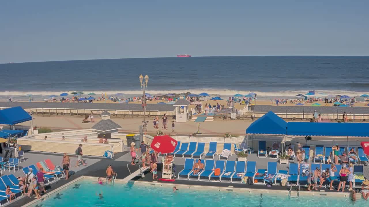 Long Branch Beach towards Northeast from Promenade Beach Club Live Cam - Long Branch, Monmouth, New Jersey, USA