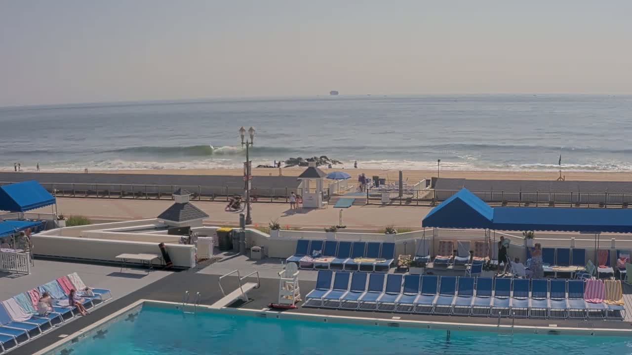Long Branch Beach towards Northeast from Promenade Beach Club Live Cam - Long Branch, Monmouth, New Jersey, USA