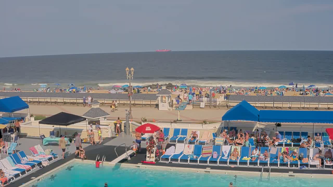 Long Branch Beach towards Northeast from Promenade Beach Club Live Cam - Long Branch, Monmouth, New Jersey, USA