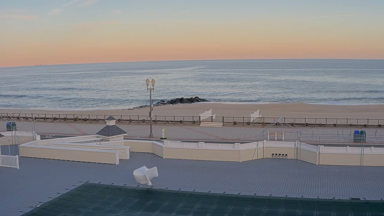 Long Branch Beach towards Northeast from Promenade Beach Club Live Cam - Long Branch, Monmouth, New Jersey, USA