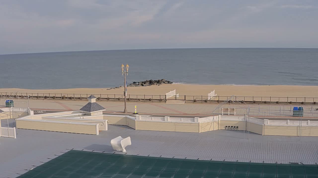 Long Branch Beach towards Northeast from Promenade Beach Club Live Cam - Long Branch, Monmouth, New Jersey, USA