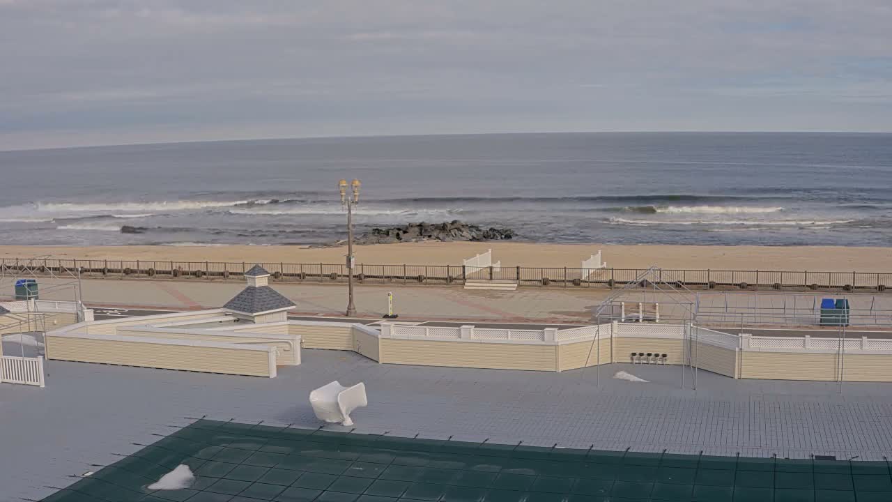 Long Branch Beach towards Northeast from Promenade Beach Club Live Cam - Long Branch, Monmouth, New Jersey, USA