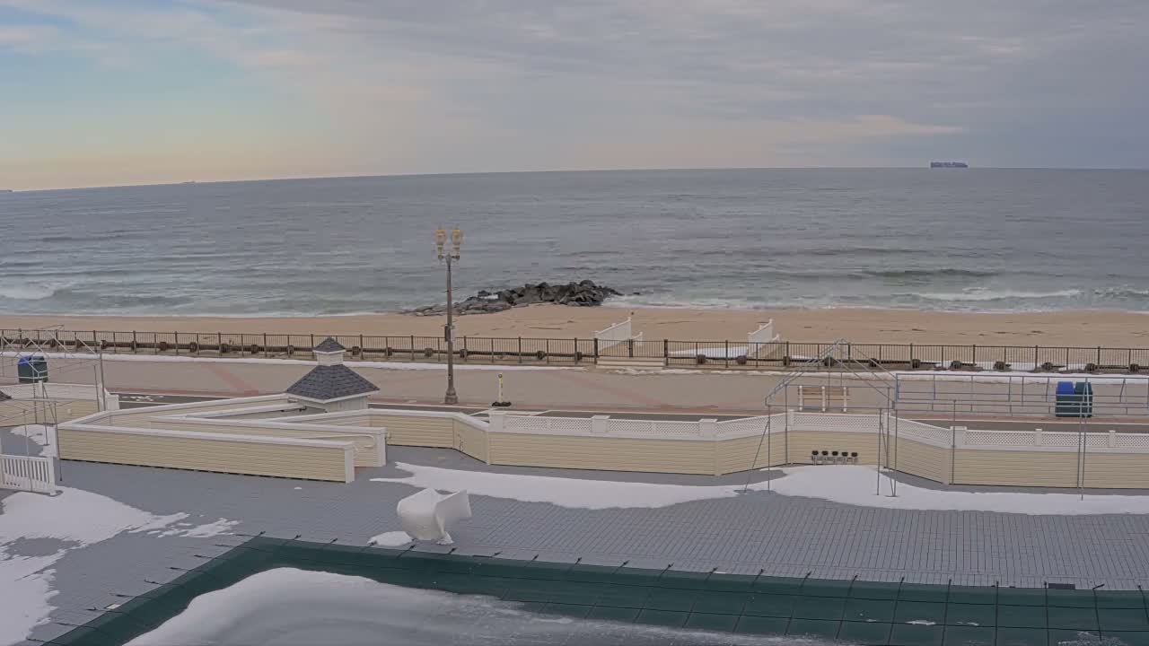 Long Branch Beach towards Northeast from Promenade Beach Club Live Cam - Long Branch, Monmouth, New Jersey, USA