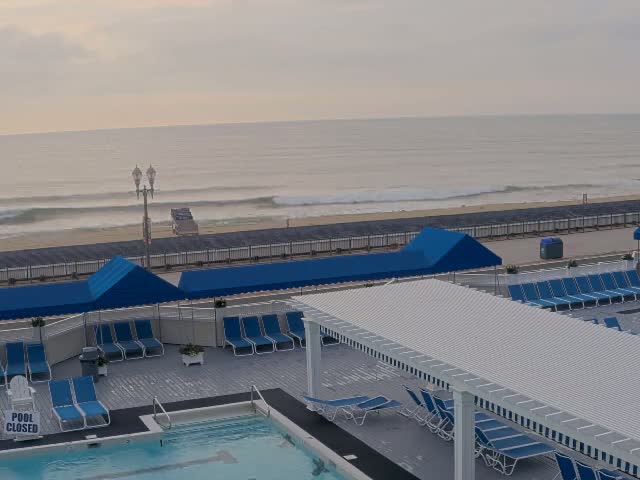 Long Branch Beach towards Southeast from Promenade Beach Club Live Cam - Long Branch, Monmouth, New Jersey, USA