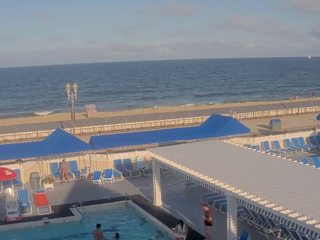 Long Branch Beach towards Southeast from Promenade Beach Club Live Cam - Long Branch, Monmouth, New Jersey, USA