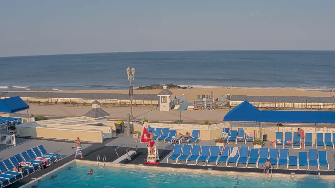 Long Branch Beach towards Southeast from Promenade Beach Club Live Cam - Long Branch, Monmouth, New Jersey, USA