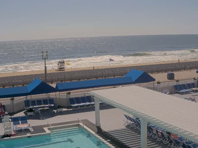 Long Branch Beach towards Southeast from Promenade Beach Club Live Cam - Long Branch, Monmouth, New Jersey, USA