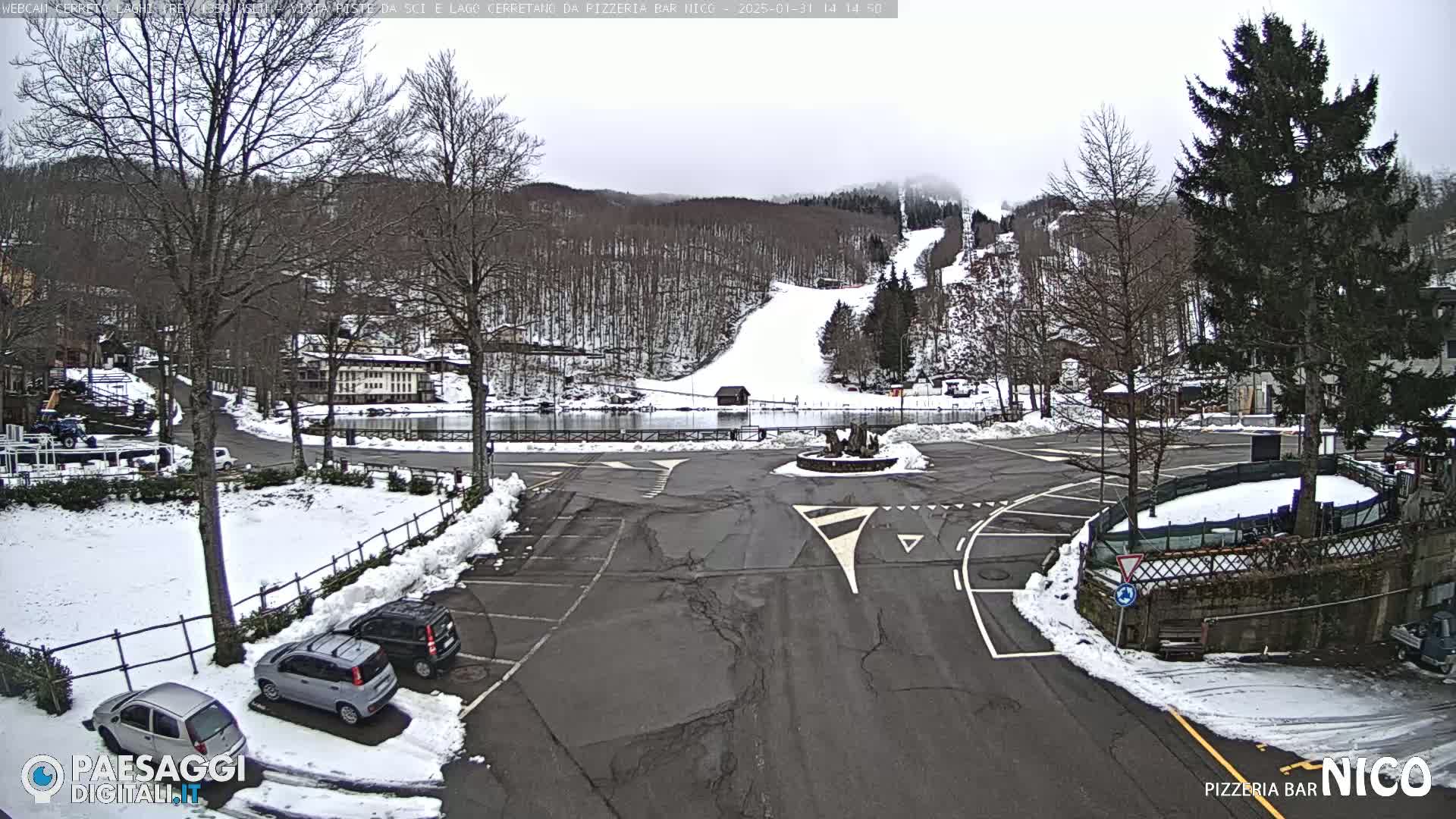  Cerreto Laghi Lake Ski Slopes & Lake's Square Live Cam  - Reggio Emilia, Emilia-Romagna, Italy