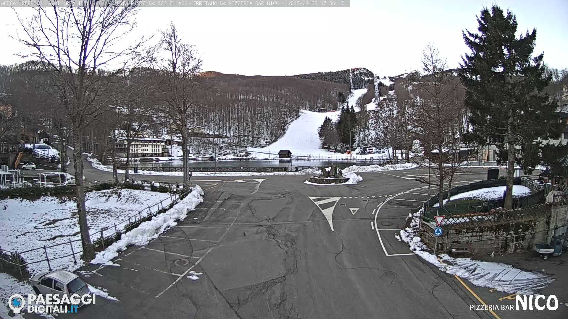  Cerreto Laghi Lake Ski Slopes & Lake's Square Live Cam  - Reggio Emilia, Emilia-Romagna, Italy