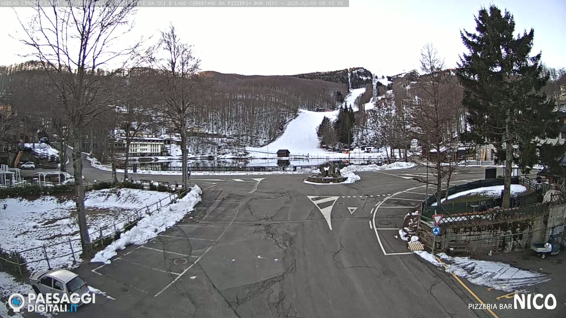  Cerreto Laghi Lake Ski Slopes & Lake's Square Live Cam  - Reggio Emilia, Emilia-Romagna, Italy