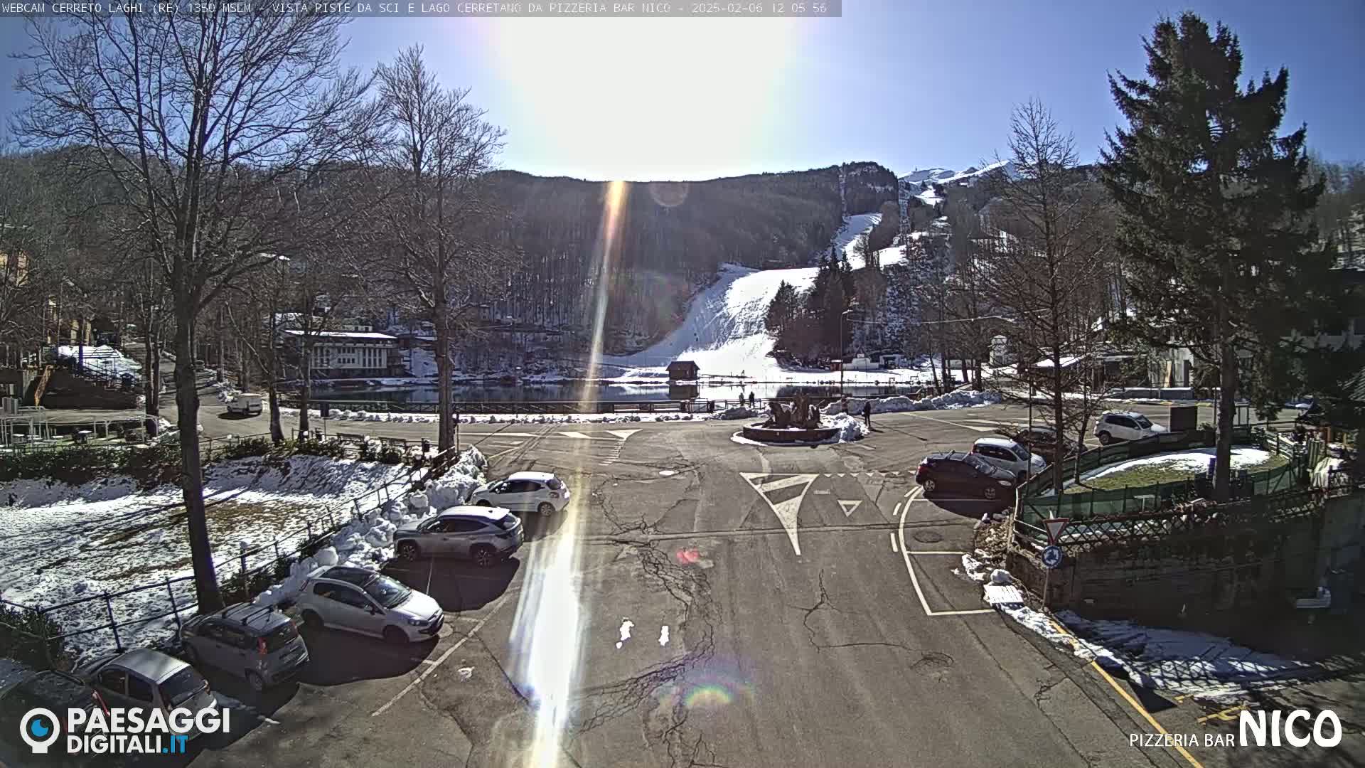  Cerreto Laghi Lake Ski Slopes & Lake's Square Live Cam  - Reggio Emilia, Emilia-Romagna, Italy