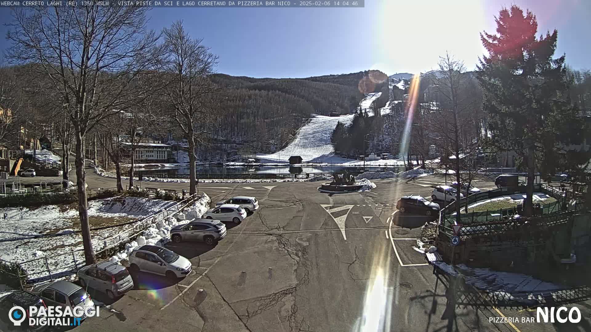  Cerreto Laghi Lake Ski Slopes & Lake's Square Live Cam  - Reggio Emilia, Emilia-Romagna, Italy