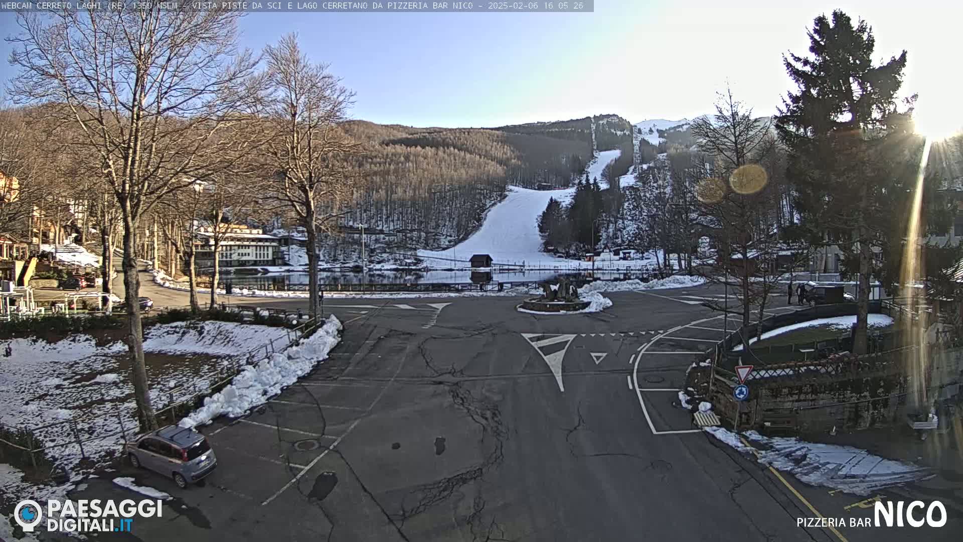  Cerreto Laghi Lake Ski Slopes & Lake's Square Live Cam  - Reggio Emilia, Emilia-Romagna, Italy