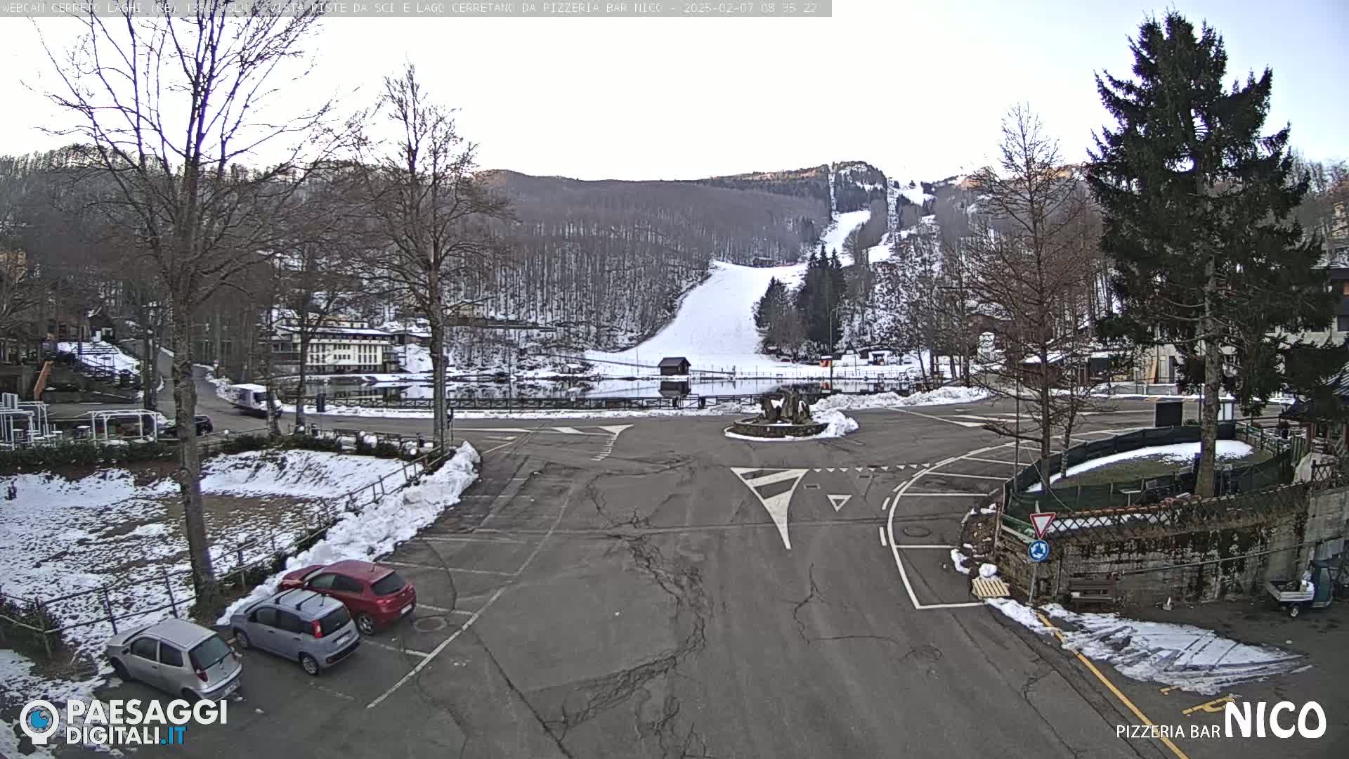  Cerreto Laghi Lake Ski Slopes & Lake's Square Live Cam  - Reggio Emilia, Emilia-Romagna, Italy