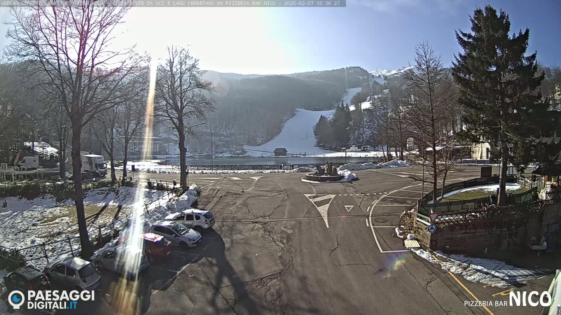  Cerreto Laghi Lake Ski Slopes & Lake's Square Live Cam  - Reggio Emilia, Emilia-Romagna, Italy