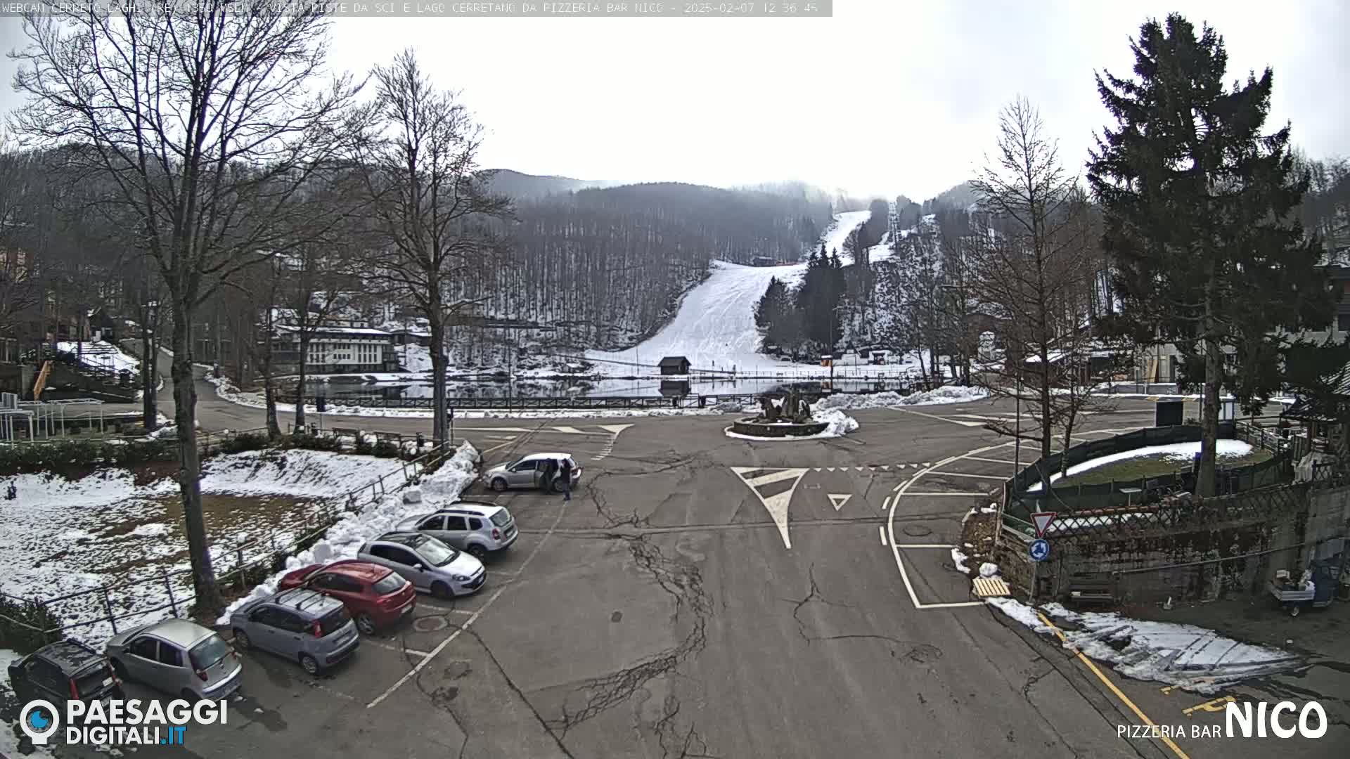  Cerreto Laghi Lake Ski Slopes & Lake's Square Live Cam  - Reggio Emilia, Emilia-Romagna, Italy