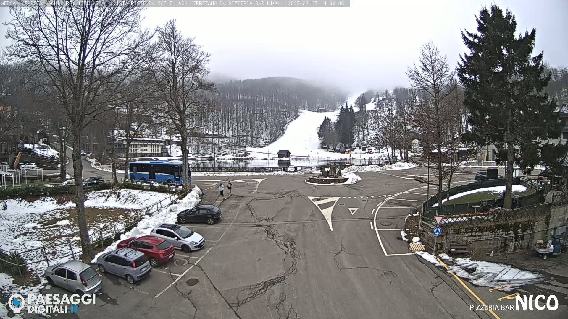  Cerreto Laghi Lake Ski Slopes & Lake's Square Live Cam  - Reggio Emilia, Emilia-Romagna, Italy