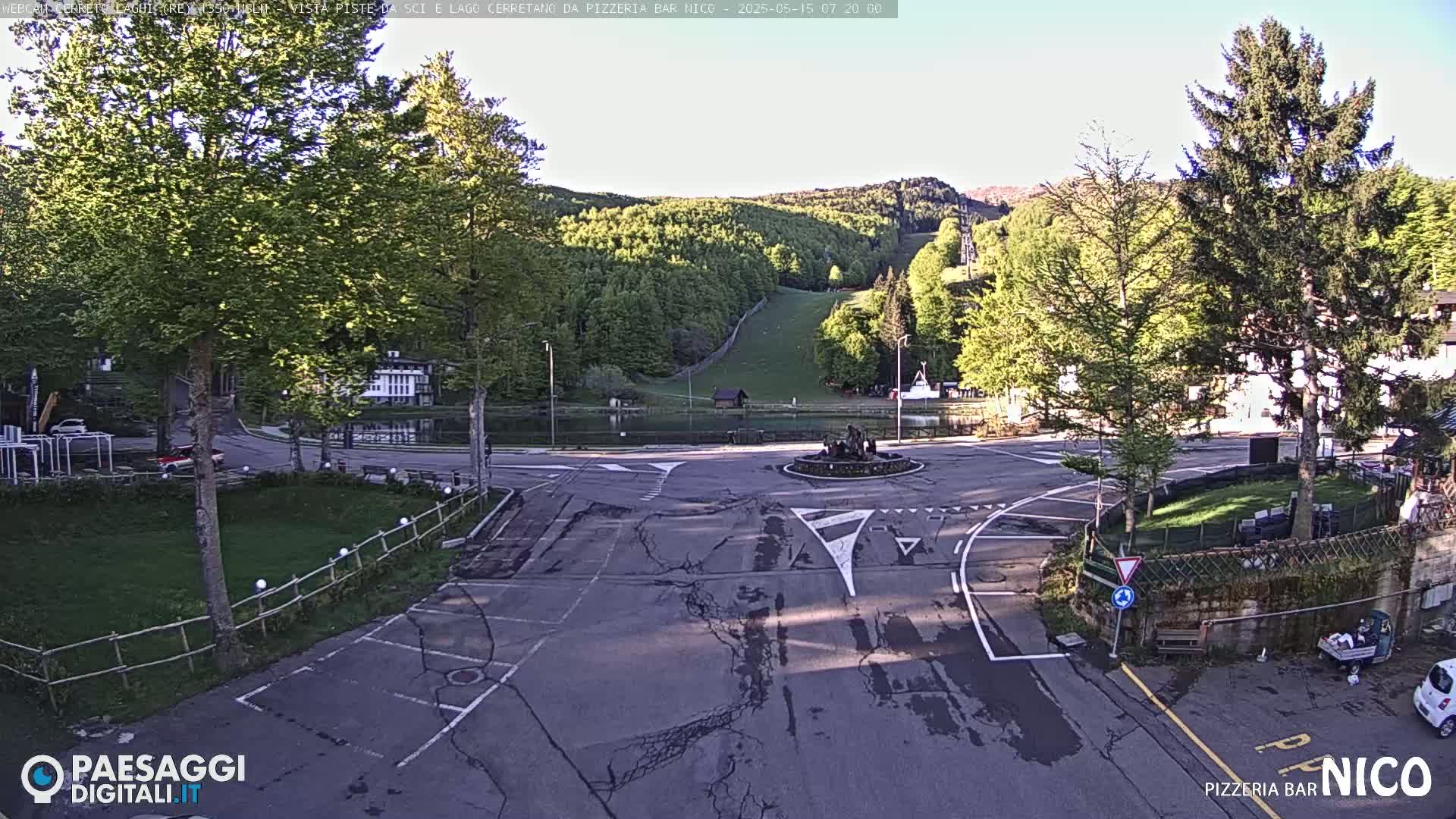  Cerreto Laghi Lake Ski Slopes & Lake's Square Live Cam  - Reggio Emilia, Emilia-Romagna, Italy