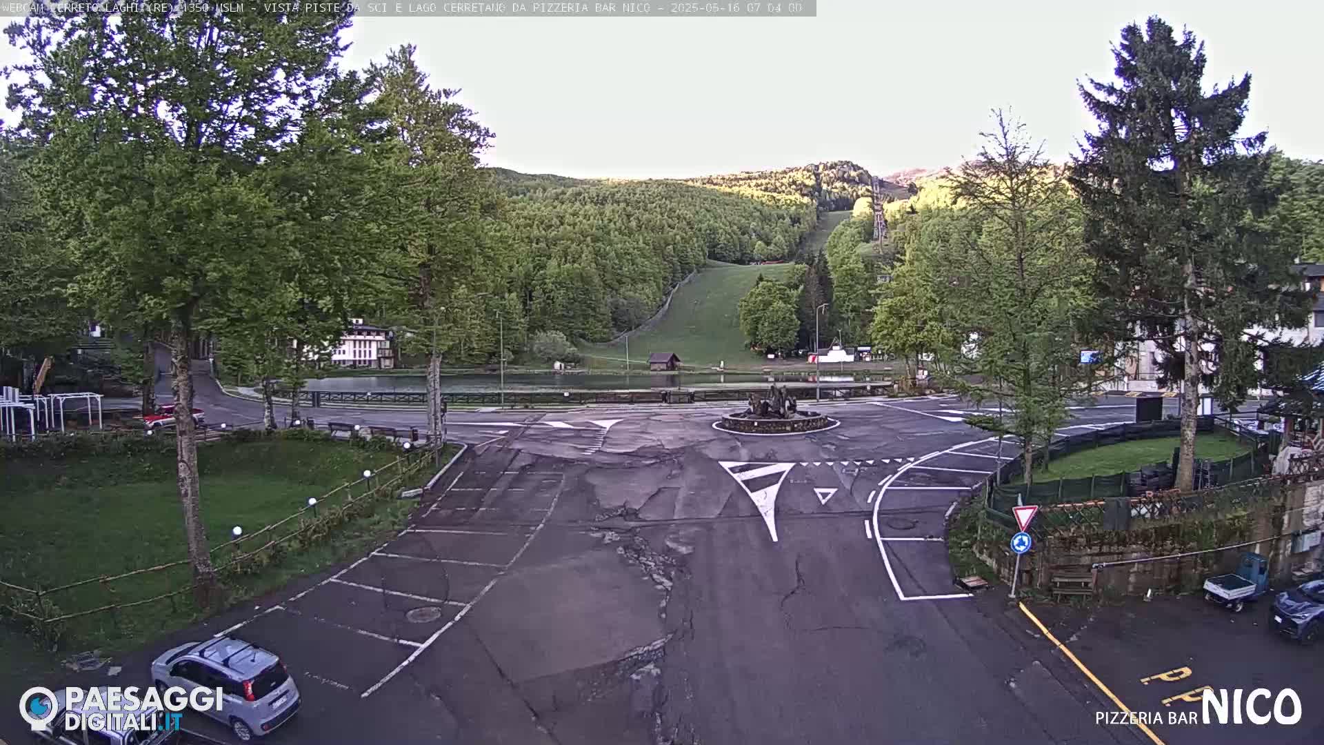  Cerreto Laghi Lake Ski Slopes & Lake's Square Live Cam  - Reggio Emilia, Emilia-Romagna, Italy