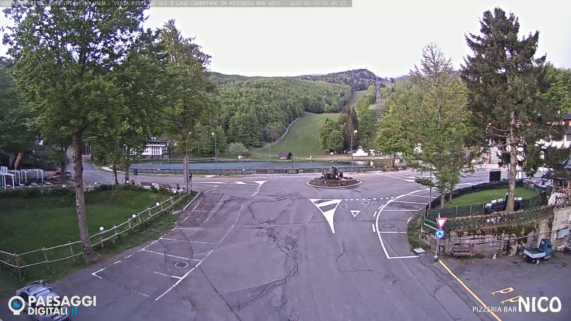  Cerreto Laghi Lake Ski Slopes & Lake's Square Live Cam  - Reggio Emilia, Emilia-Romagna, Italy